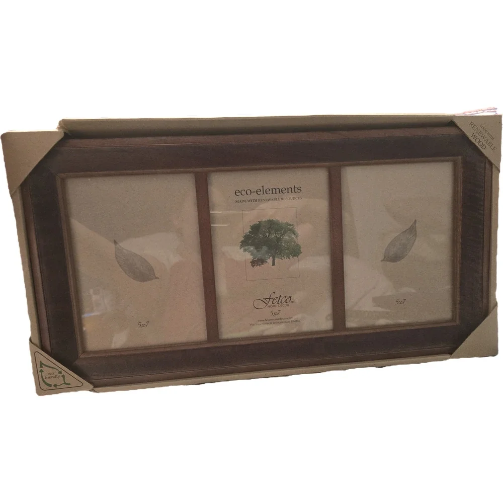 Fetco Eco-Elements Triple Photo Frame Sierra 2-Tone Espresso 5x7